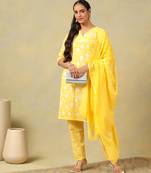 Myra sunny leafy bloom kurta set