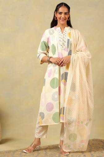 Tara pastel orb print suit set