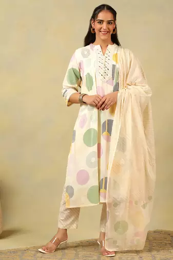 Tara pastel orb print suit set