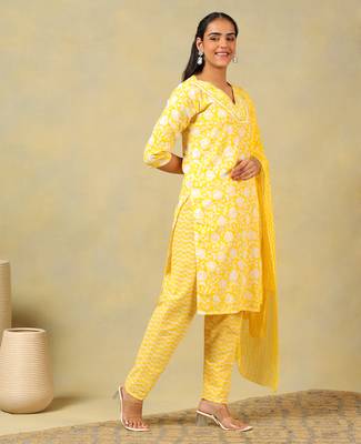 Myra sunny leafy bloom kurta set 3