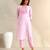 Ananya pink zari stripe kurta set