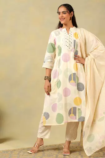 Tara pastel orb print suit set