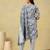 Advika slate floral bloom kurta set