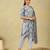 Advika slate floral bloom kurta set