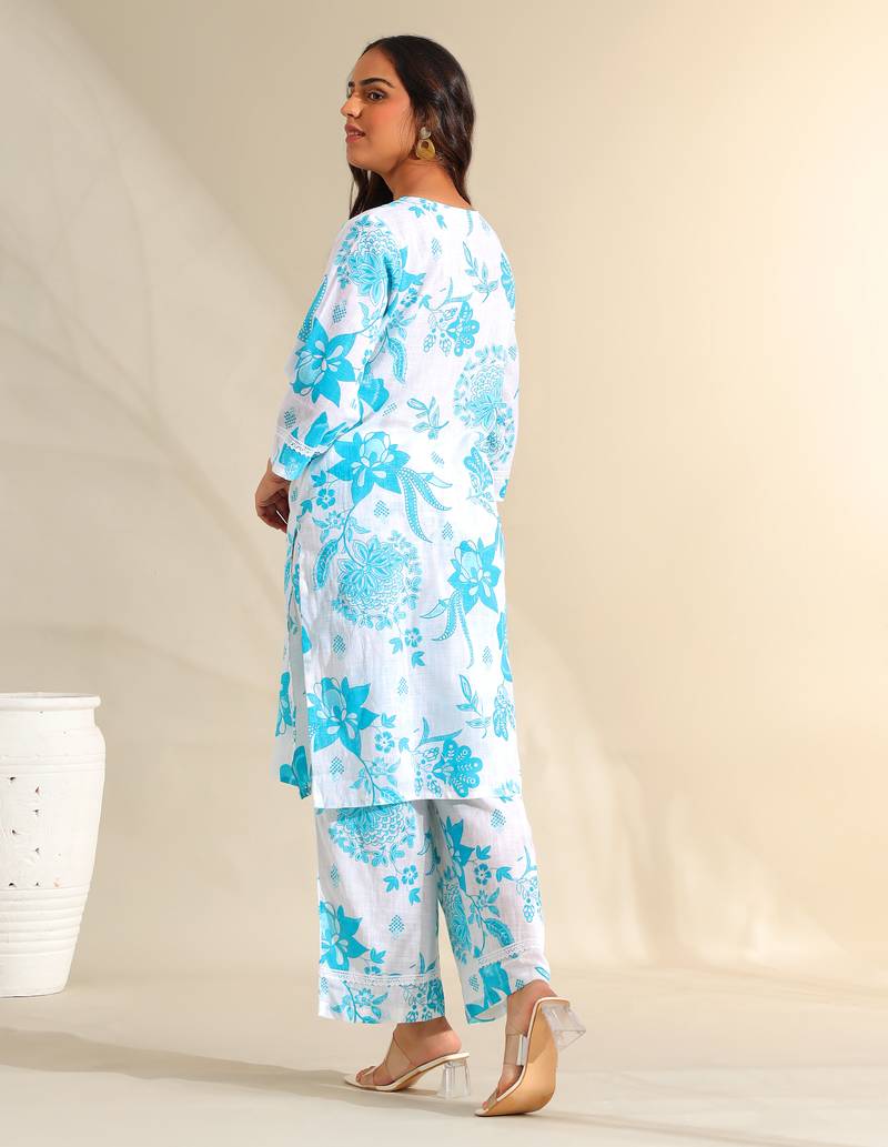 Diya azure floral dream kurta set
