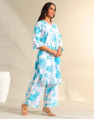 Diya azure floral dream kurta set 3