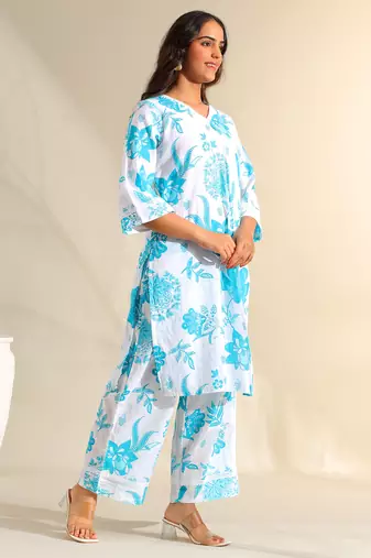 Diya azure floral dream kurta set