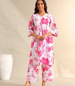 Jiya magenta bloom kurta set