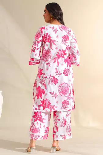 Jiya magenta bloom kurta set