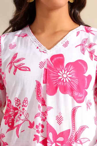 Jiya magenta bloom kurta set