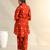 Reva rust geometric kurta set