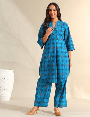 Reet peacock geometric kurta set 1