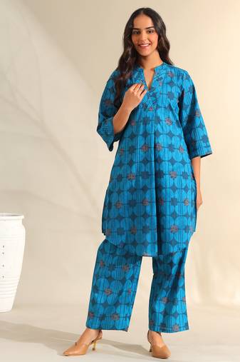Reet peacock geometric kurta set