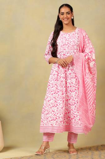 Yasmin floral bloom anarkali suit set