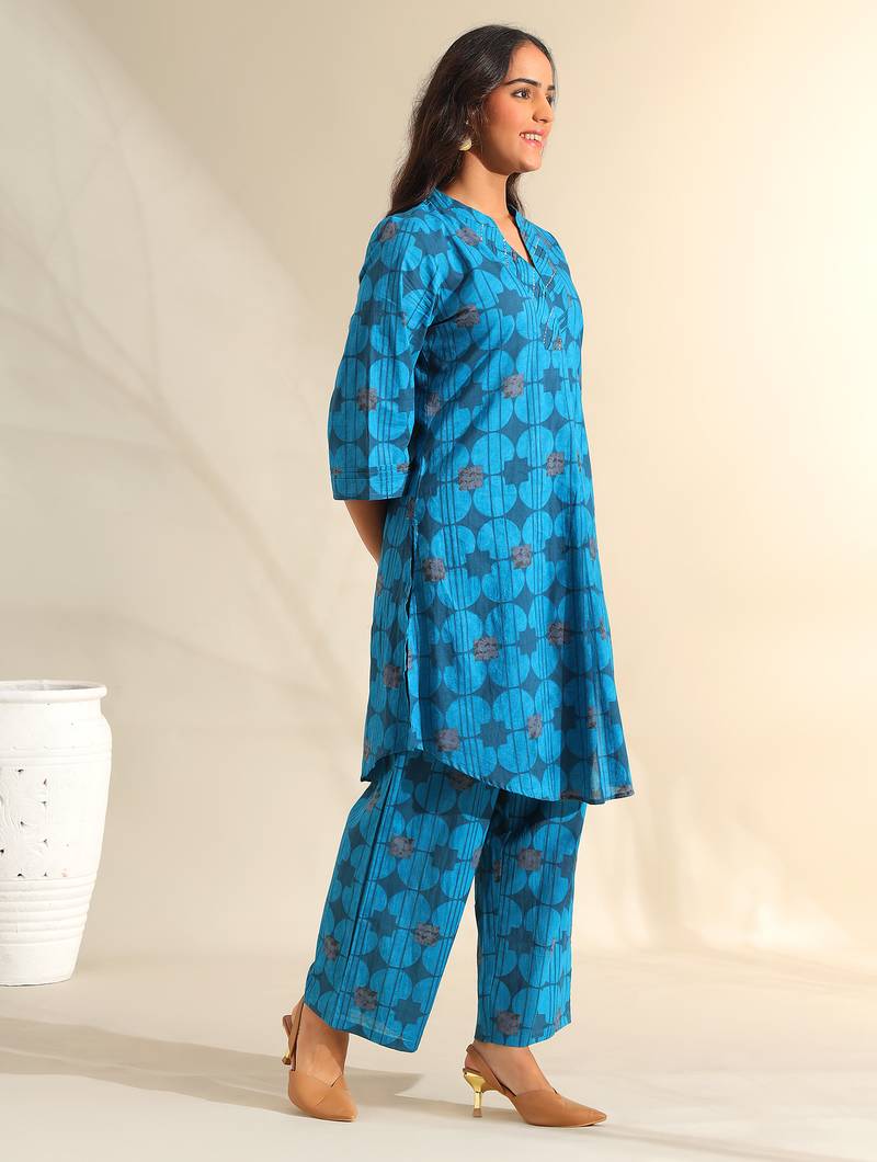Reet peacock geometric kurta set