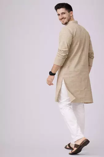 Grey color jaquard butti work jaquard silk kurta payjama set