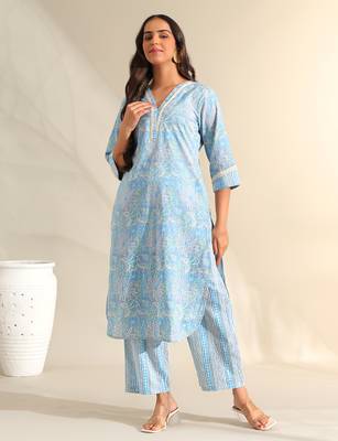 Saanvi sky floral kurta set 1