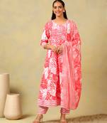 Zoya lush floral anarkali suit set