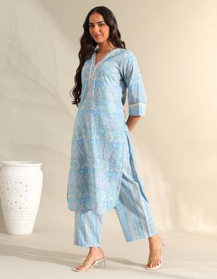 Saanvi sky floral kurta set 4