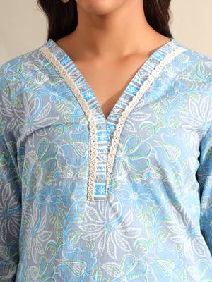 Saanvi sky floral kurta set 5