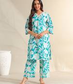 Kavya deep sea floral kurta set