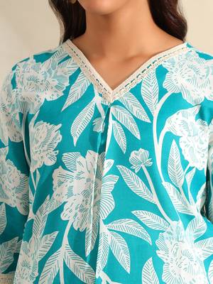 Kavya deep sea floral kurta set 5