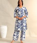 Meera indigo bloom kurta set