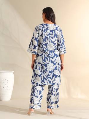 Meera indigo bloom kurta set 2