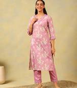 Lavanya lilac floral garden kurta-set
