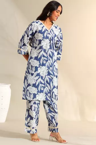 Meera indigo bloom kurta set