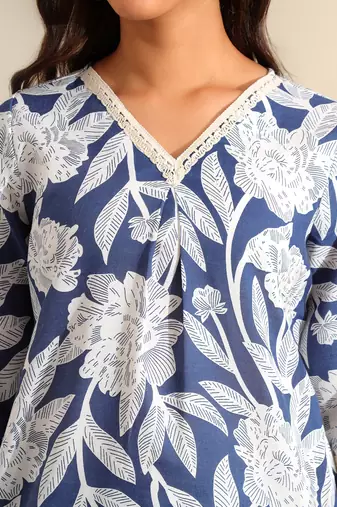 Meera indigo bloom kurta set