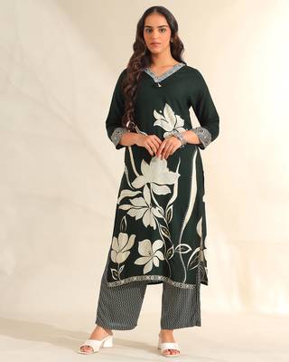 Zara emerald lily kurta set 1