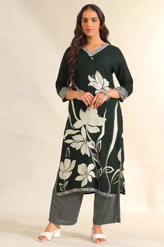 Zara emerald lily kurta set