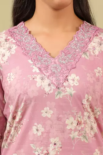 Lavanya lilac floral garden kurta-set