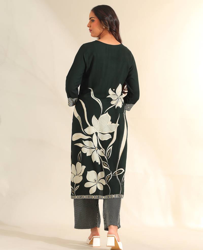 Zara emerald lily kurta set