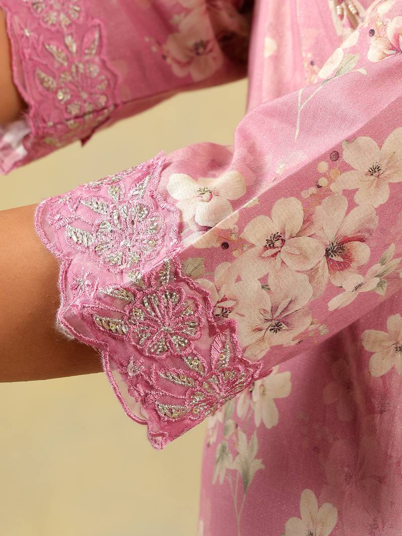 Lavanya lilac floral garden kurta-set