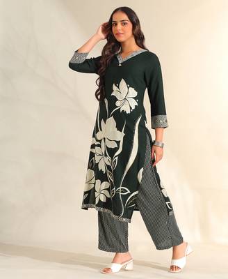 Zara emerald lily kurta set 3
