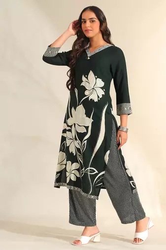 Zara emerald lily kurta set