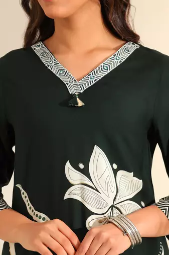 Zara emerald lily kurta set