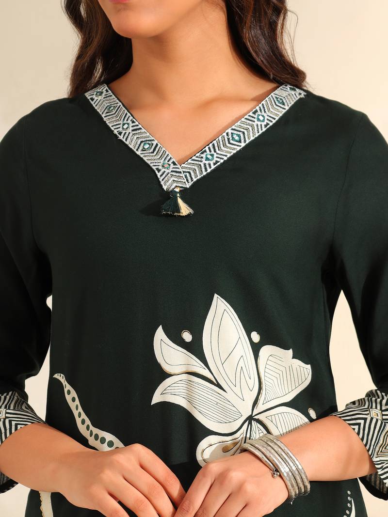 Zara emerald lily kurta set