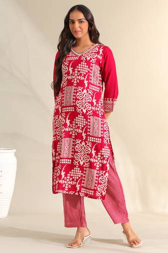 Avni magenta mosaic kurta set