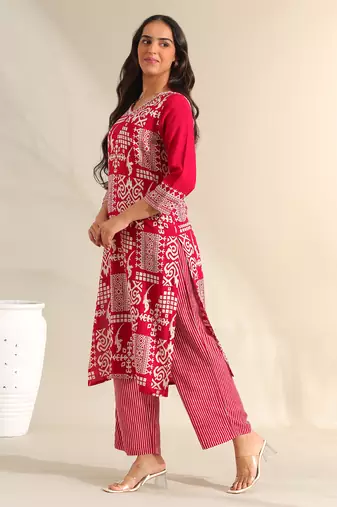 Avni magenta mosaic kurta set