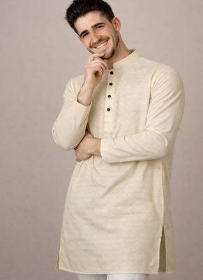 Off white color jaquard butti work jaquard silk kurta payjama set 3
