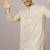 Off white color jaquard butti work jaquard silk kurta payjama set