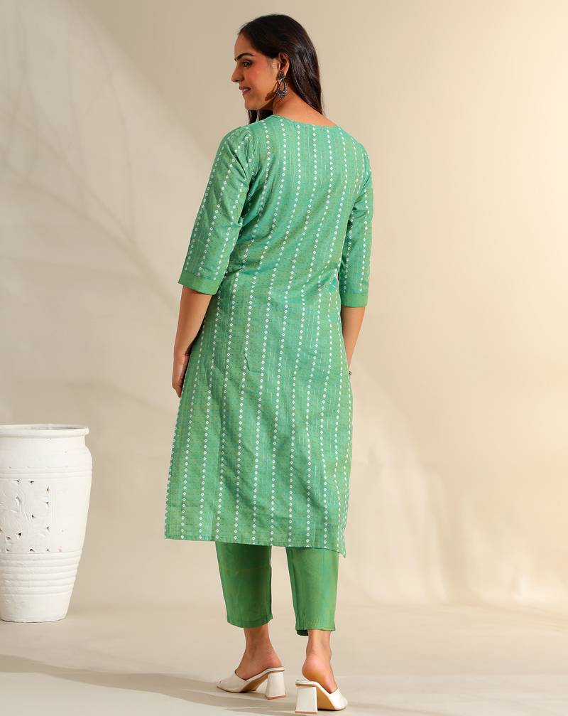 Shanvi sea-mist bandhani kurta set