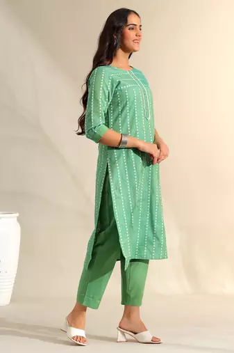 Shanvi sea-mist bandhani kurta set