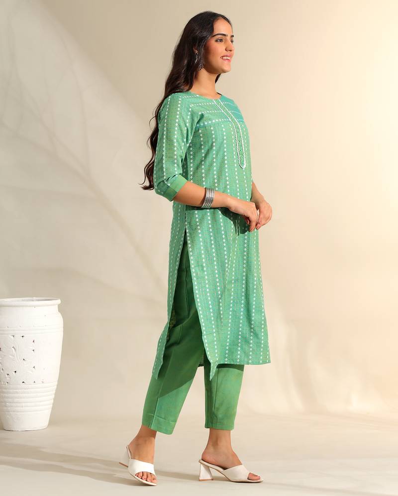 Shanvi sea-mist bandhani kurta set