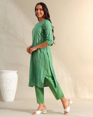 Shanvi sea-mist bandhani kurta set 4