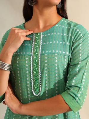 Shanvi sea-mist bandhani kurta set 5