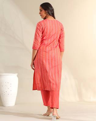 Prisha coral bandhani kurta set 2